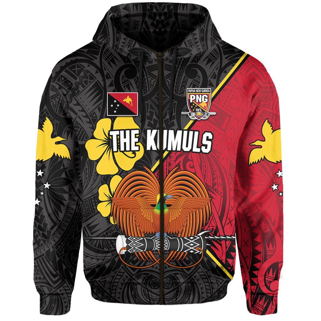 The Kumuls PNG Hoodie Papua New Guinea Polynesian Dynamic Style Black LT14