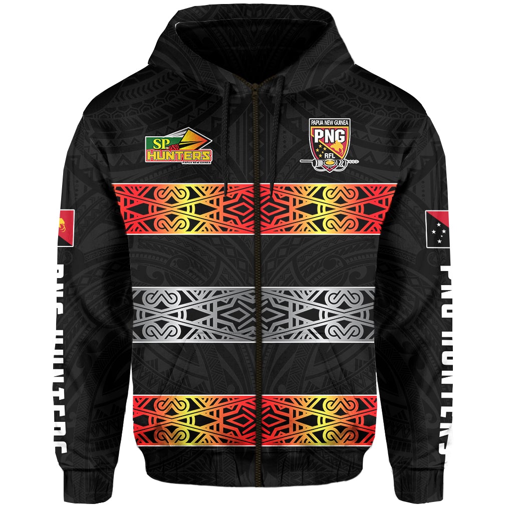 The Hunters PNG Zip Hoodie Papua New Guinea Hunters Rugby LT13