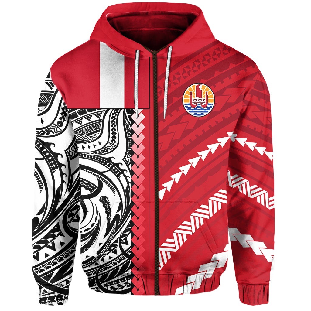 Tahiti Unique Zip Hoodie Polynesia Pattern LT13