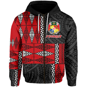 Tonga Zip Hoodie Tongan Pattern Mix Polynesian LT13