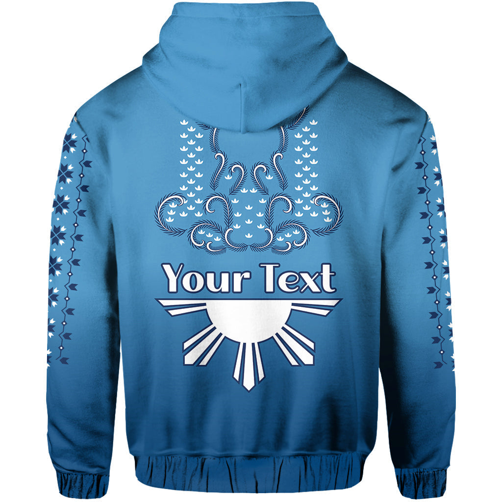 Custom Philippines Hoodie Sun Filipino Blue Barong LT13