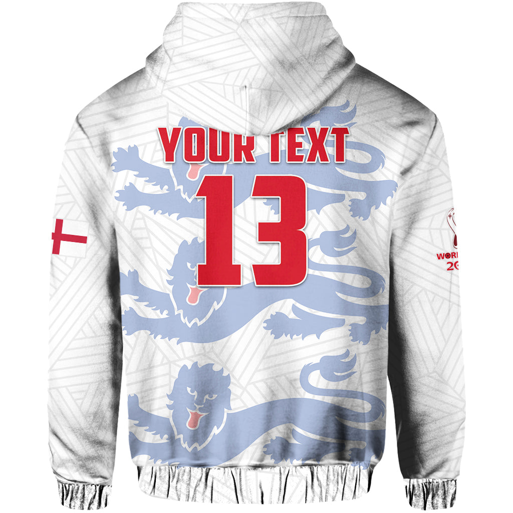 Custom England Football Hoodie Come On Three Lions Soccer Champions World Cup Ver.01 LT13