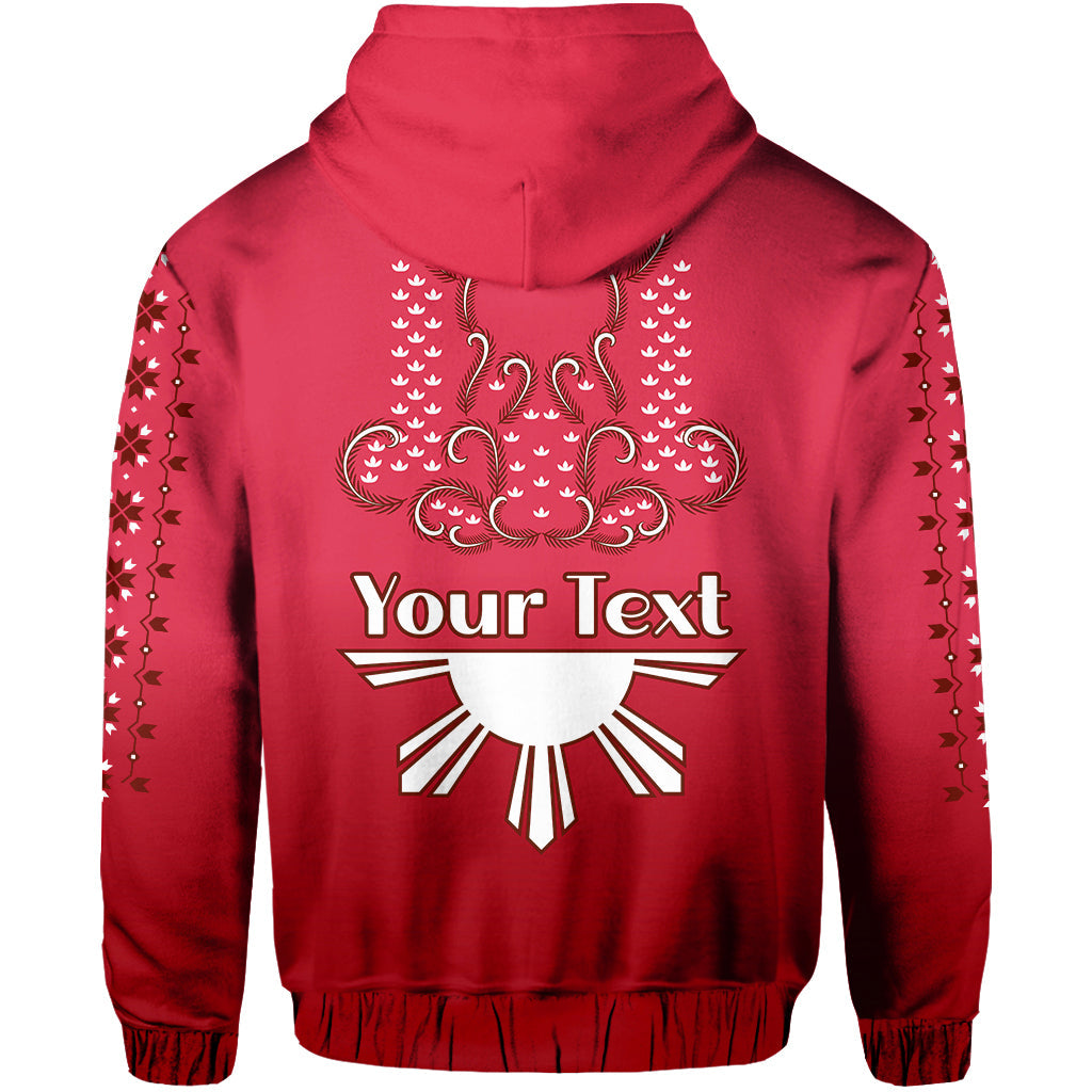 Custom Philippines Hoodie Sun Filipino Red Barong LT13