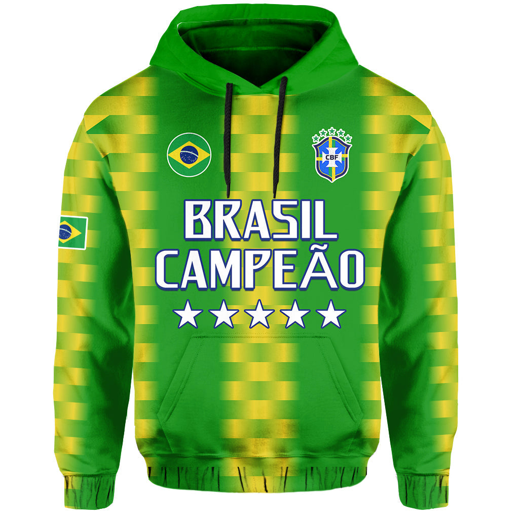 Custom Brazil Football Champions Hoodie Proud Selecao LT13