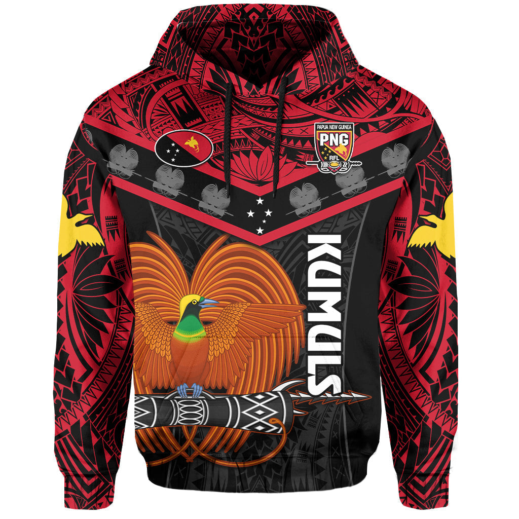 Papua New Guinea Rugby Hoodie PNG Kumuls Bird Of Paradise Black LT14