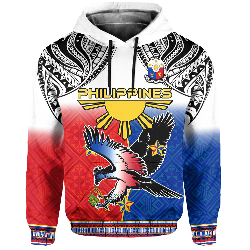 Philippines Hoodie Polynesian Filipino Pattern With Eagle LT14