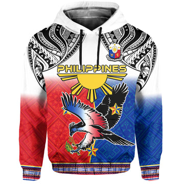 Philippines Hoodie Polynesian Filipino Pattern With Eagle LT14