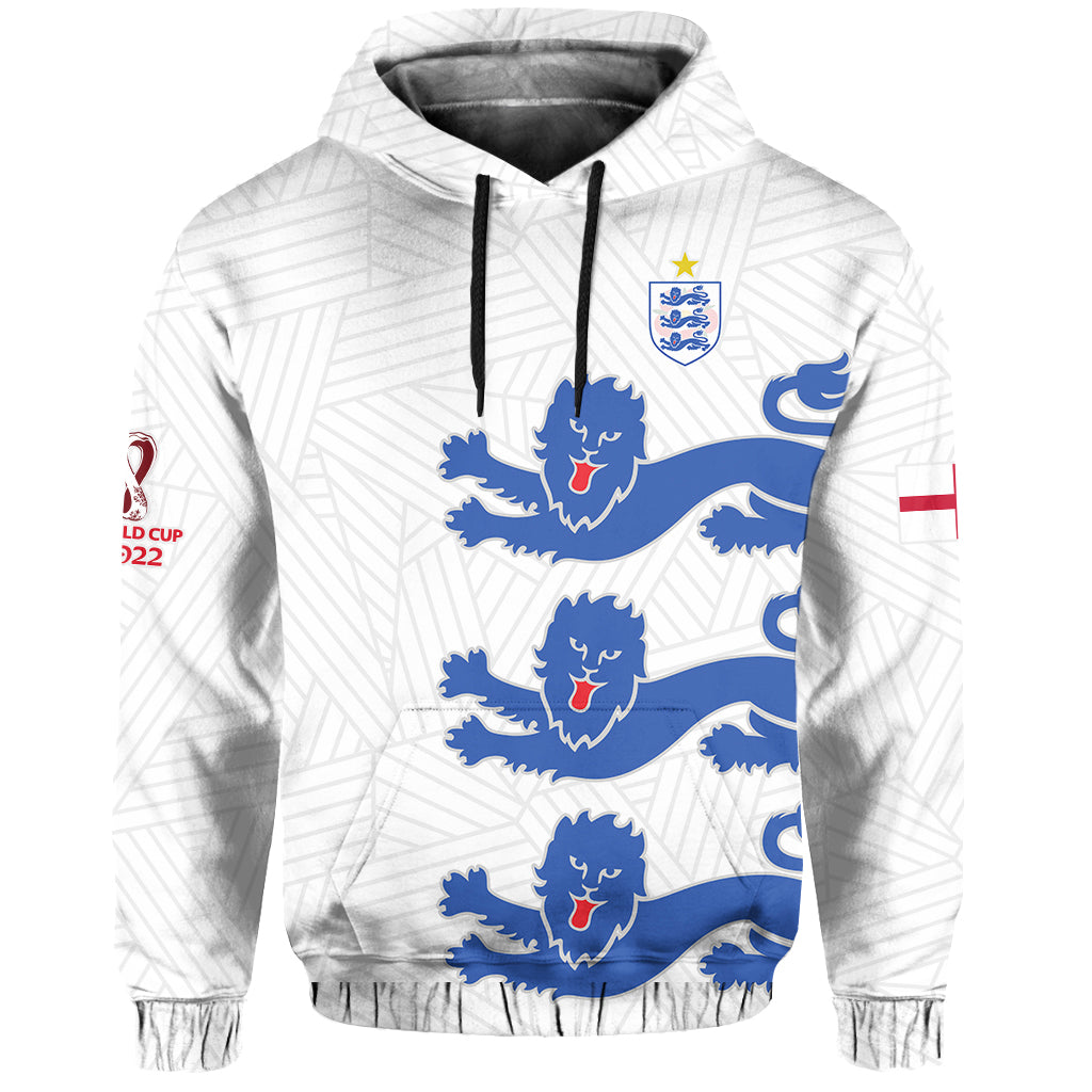 Custom England Football Hoodie Come On Three Lions Soccer Champions World Cup Ver.02 LT13