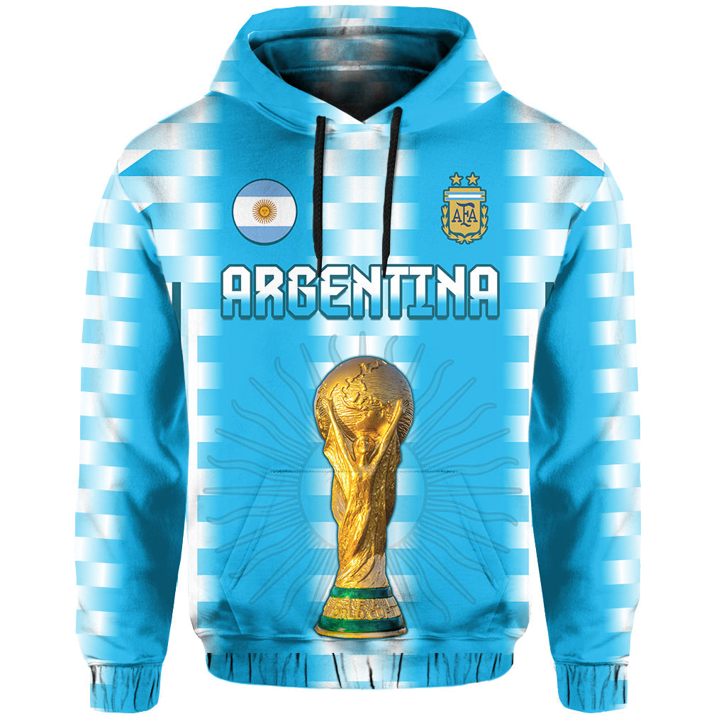 Custom Argentina Football Champions Hoodie La Albiceleste GOAT LT13