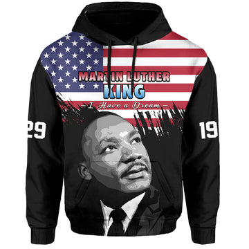 United States Hoodie United States Happy MLK Day Flag Grunge Style LT14