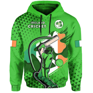 Ireland CrickeHoodie Irish Flag Shamrock Sporty Style LT14