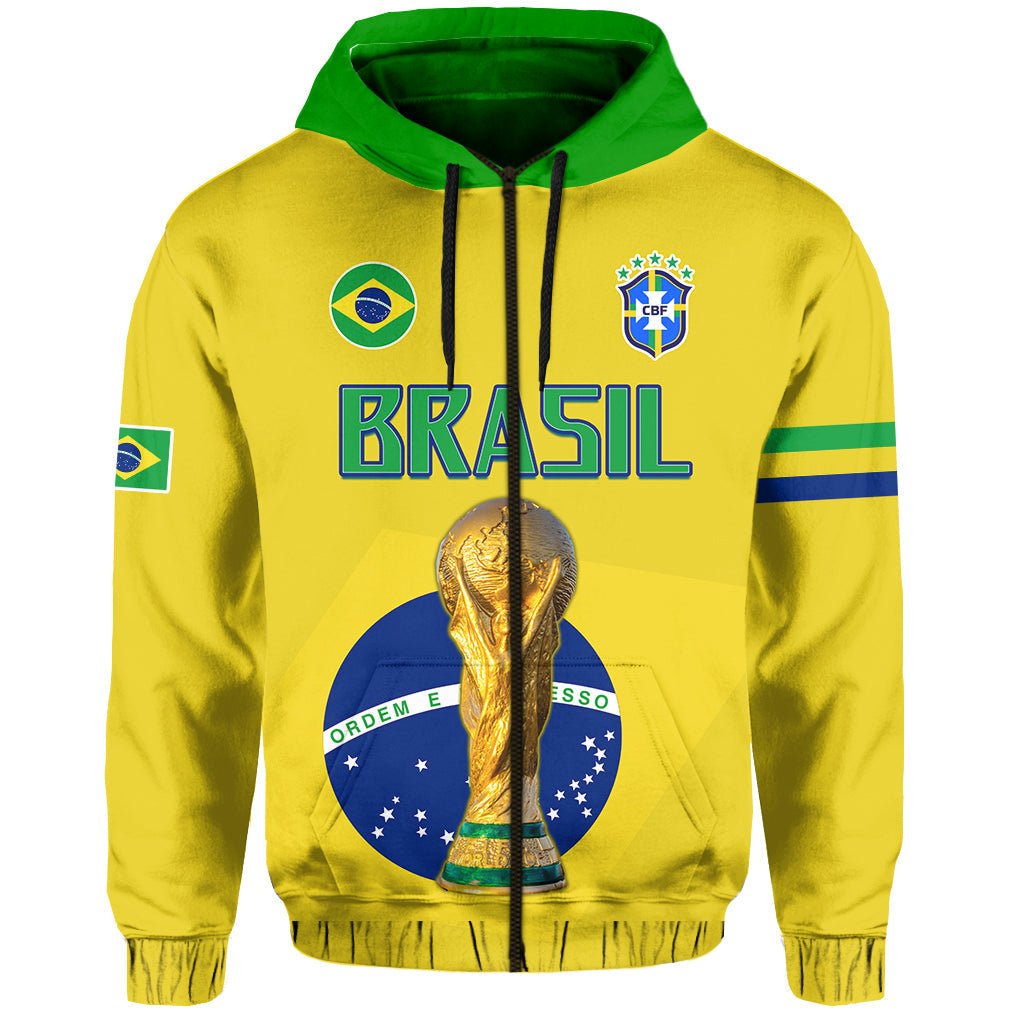 Custom Brazil Football Hoodie Go Champions Selecao Campeao LT13