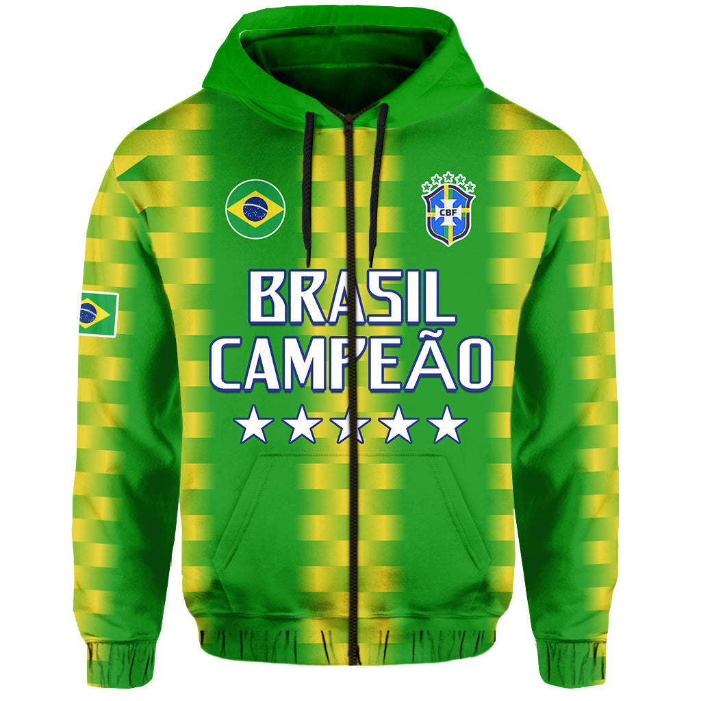Custom Brazil Football Champions Hoodie Proud Selecao LT13