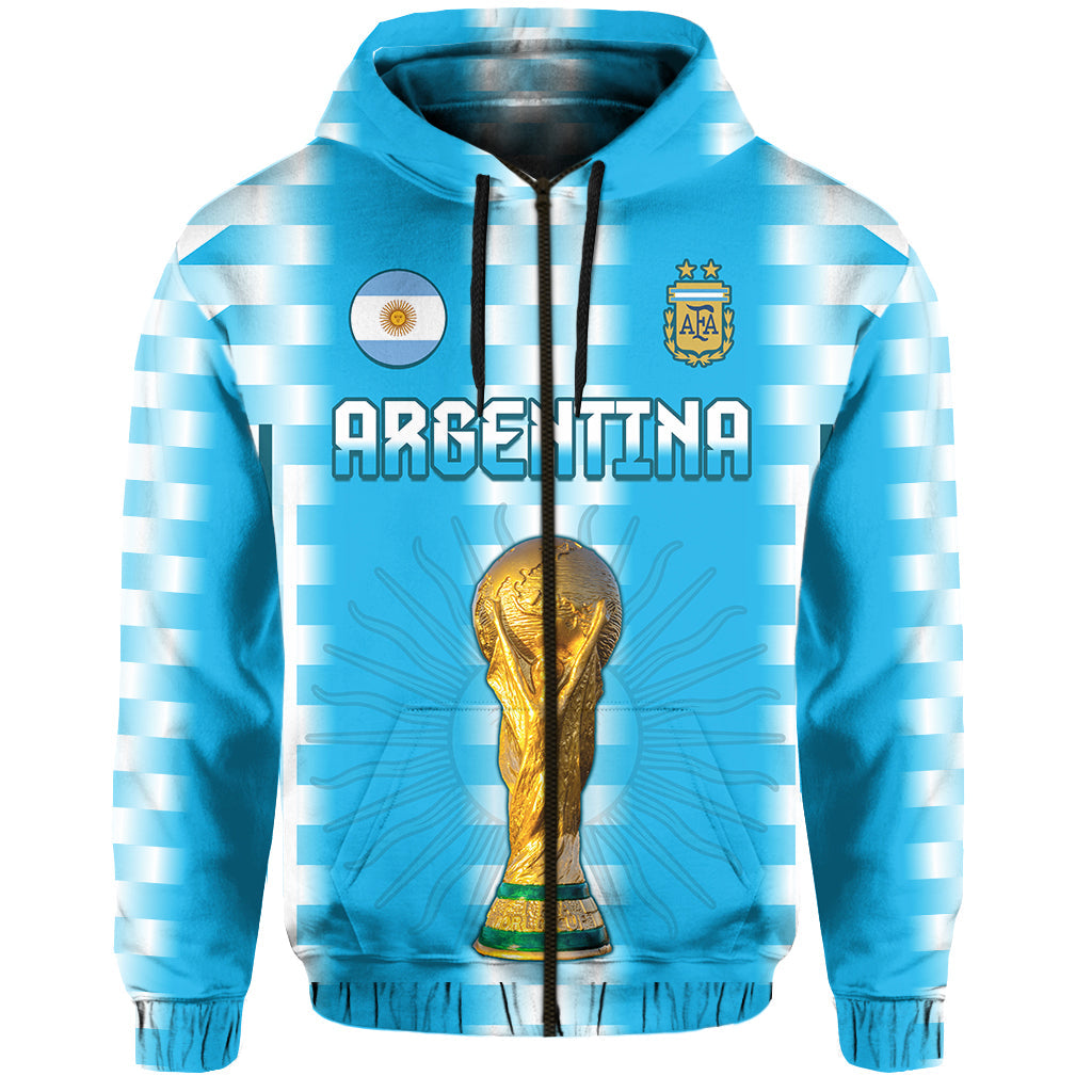 Custom Argentina Football Champions Hoodie La Albiceleste GOAT LT13