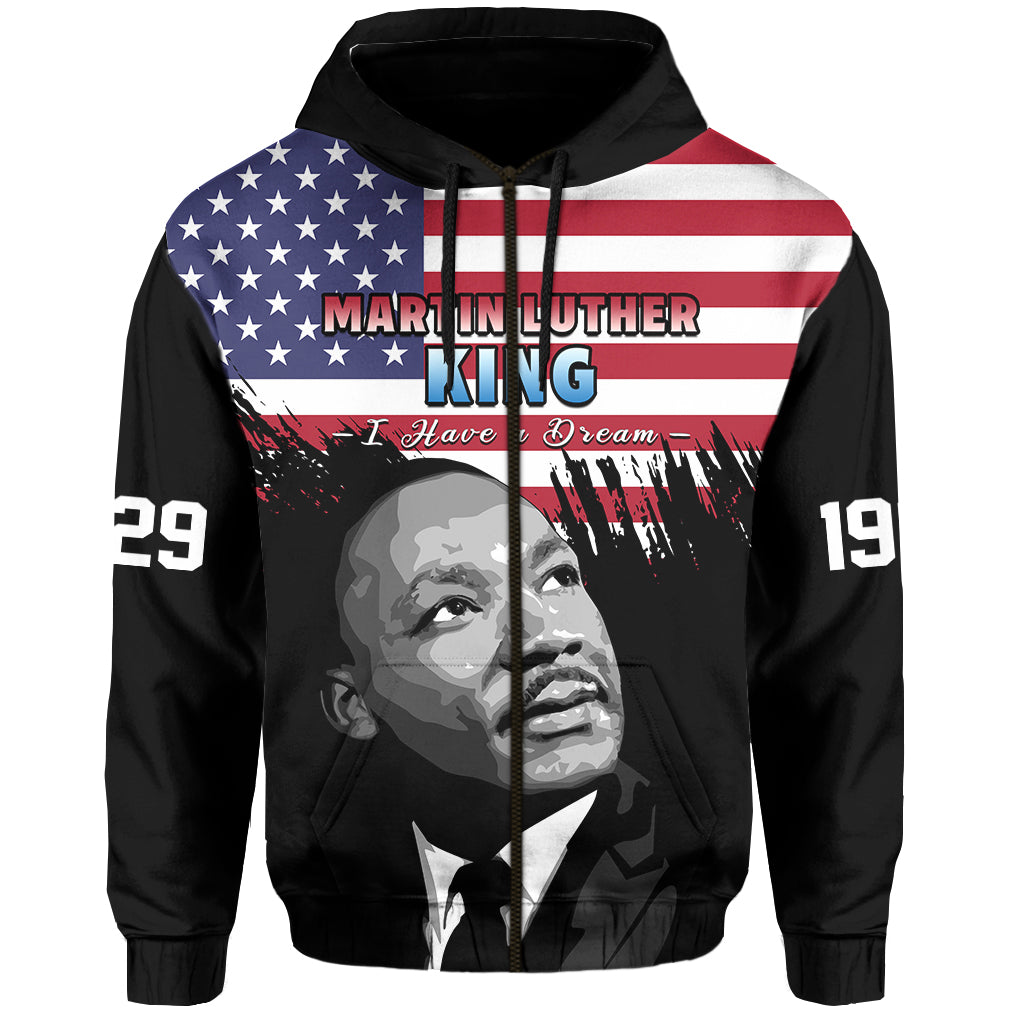 United States Hoodie United States Happy MLK Day Flag Grunge Style LT14
