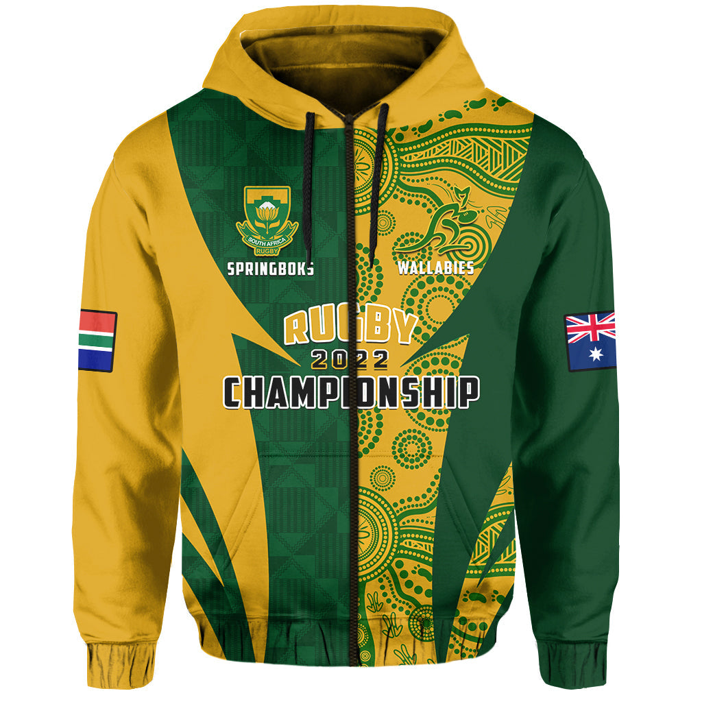 Custom Australia Rugby and South Africa Rugby Hoodie Wallabies Mix Springboks Sporty LT14