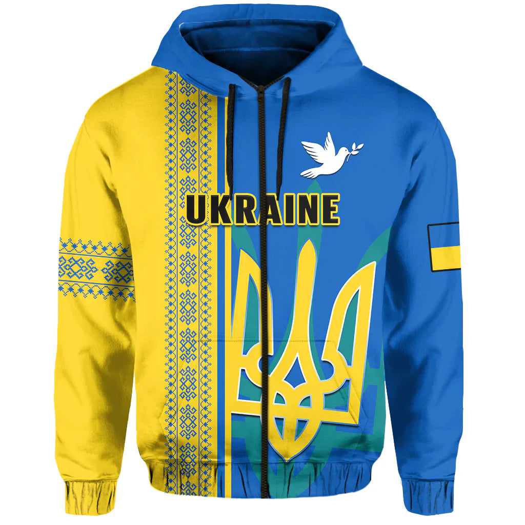 Ukraine Unity Day Hoodie Folk Ukrainian Coat Of Arms LT14