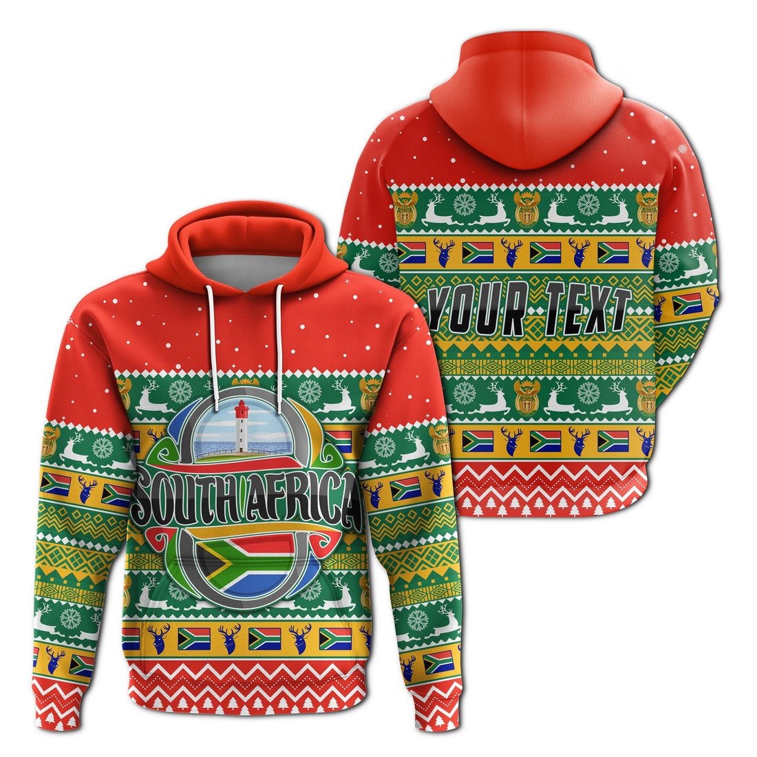 South Africa Christmas Custom Hoodie African Springbok LT13