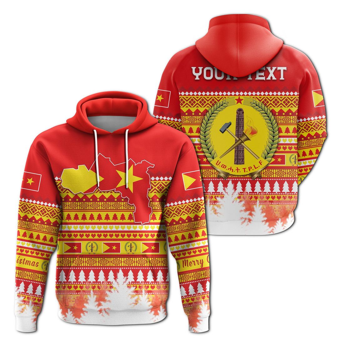 Tigray Custom Hoodie Merry Christmas Mix African Pattern LT13