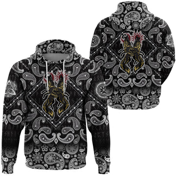 Viking Hoodie Hati and Skoll with Bandana Paisley Style RLT12