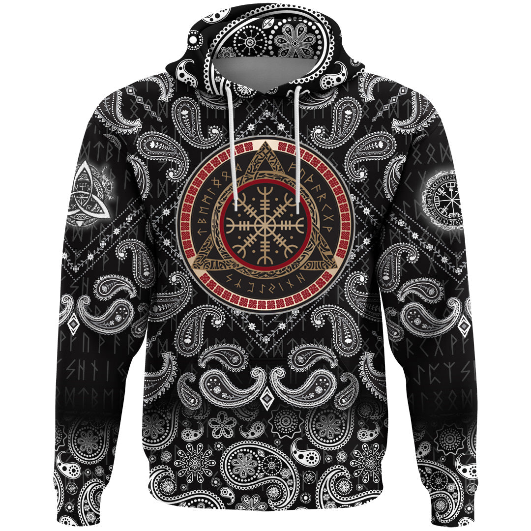 Viking Hoodie Helm of Awe New with Bandana Paisley Style RLT12