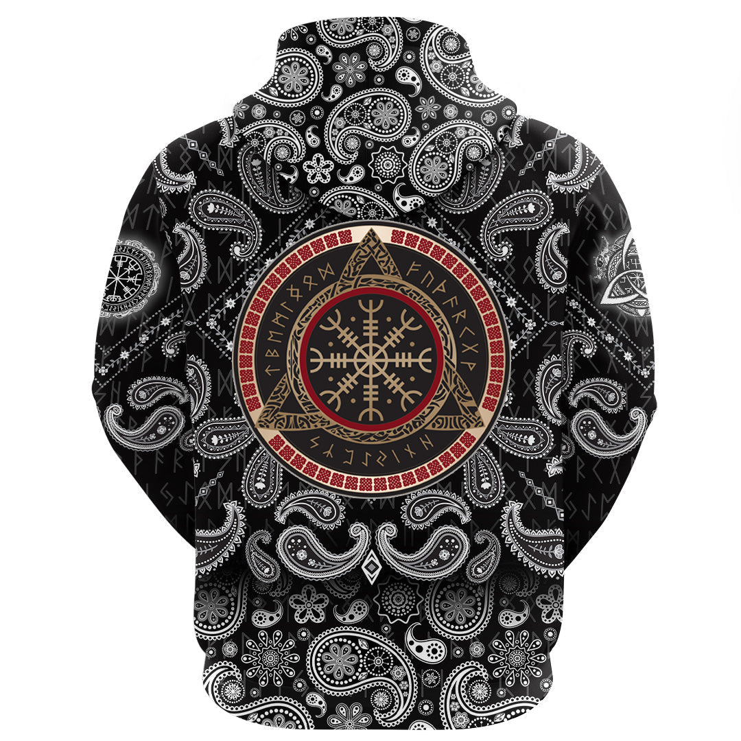 Viking Hoodie Helm of Awe New with Bandana Paisley Style RLT12
