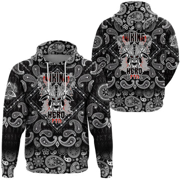 Viking Hoodie Hero with Bandana Paisley Style RLT12