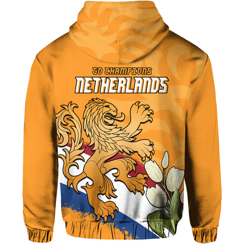 Netherlands Football Flag Mix Tulip Flower Hoodie LT9
