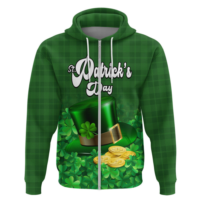 St Patricks Day Hoodie Green Leprechaun Hat With Clover Leaf No2 LT9