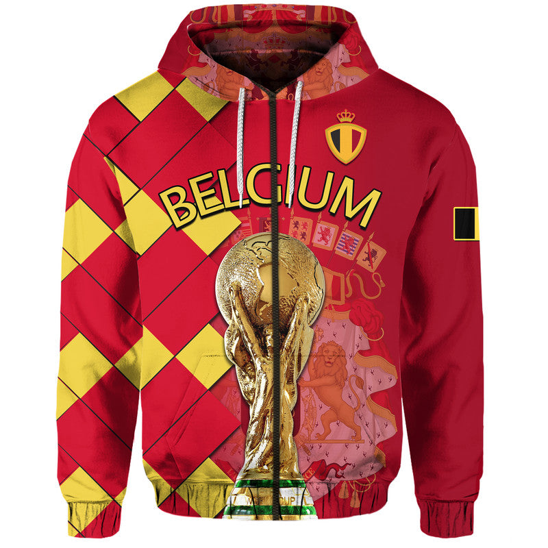 Custom Belgium Football Hoodie Great Champions with Coat of Arms LT9