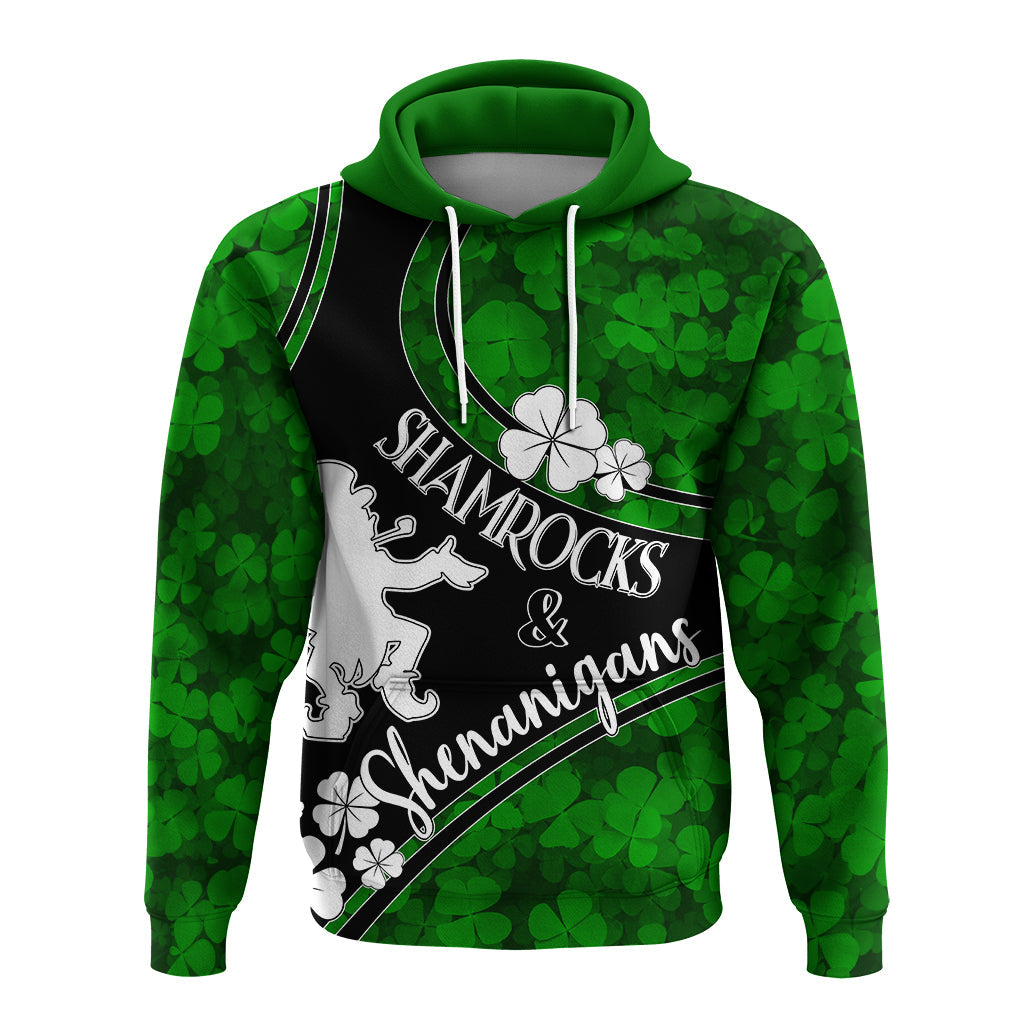 Saint Patrick Day Hoodie Shamrocks And Shenanigans - Black Style LT7