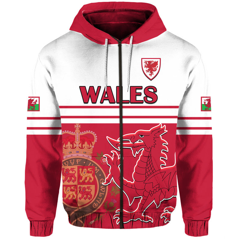 Wales Football Qatar 2022 Cymru Coat of Arms Red Hoodie LT9