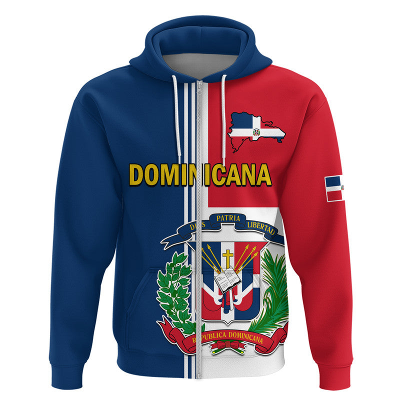 Dominican Republic Hoodie Coat Of Arms And Flag Map LT9