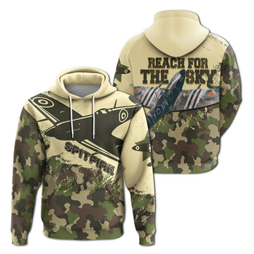 Submarine Spitfire Camouflage Hoodie Reach For The Sky LT7