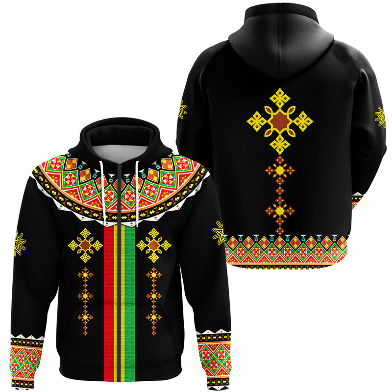 Ethiopia Cross Hoodie Geometric Ethnic LT9