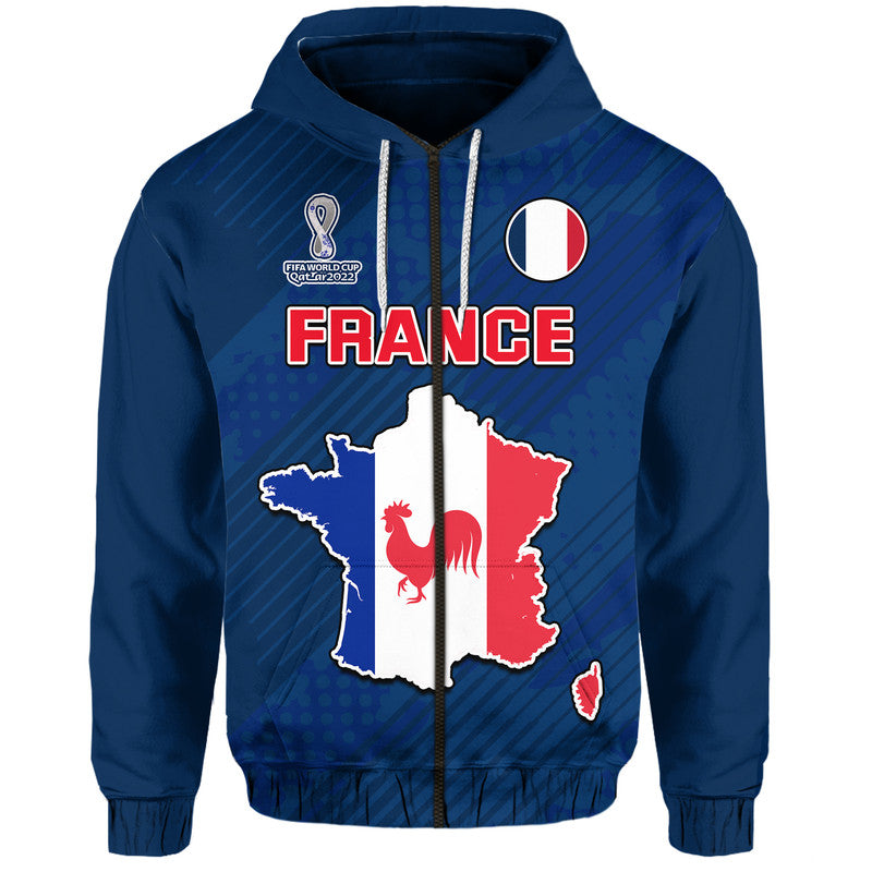 France Football 2022 With Flag Map Hoodie LT9