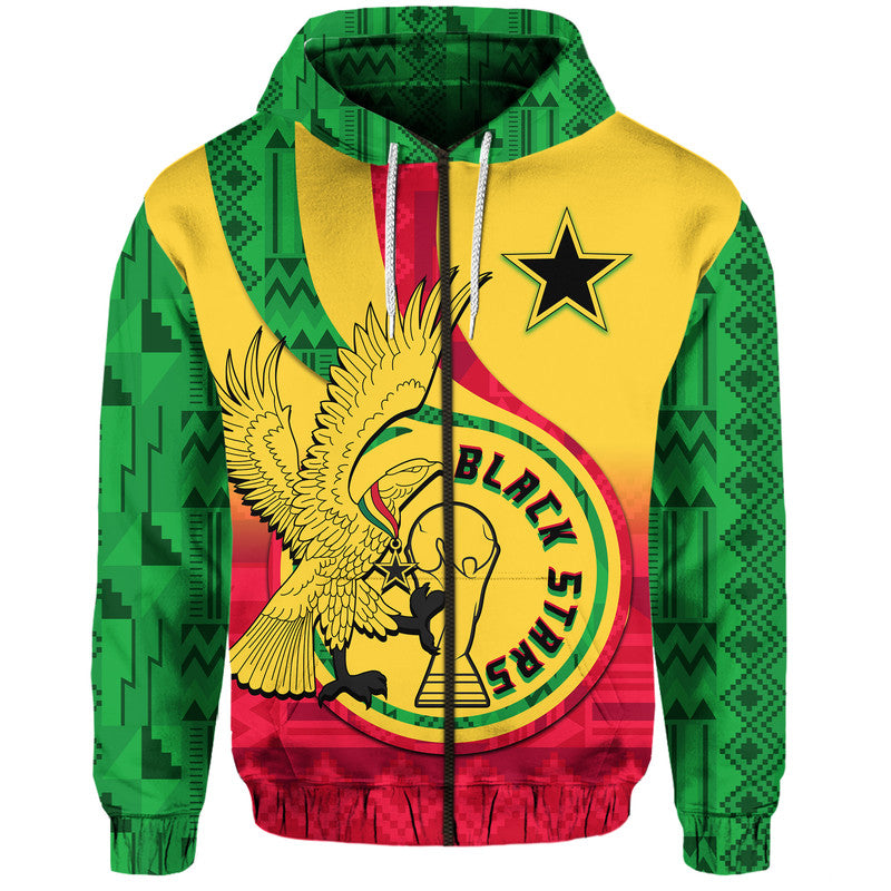 Ghana Football Black Star and Golden Tawny Eagles Hoodie LT9