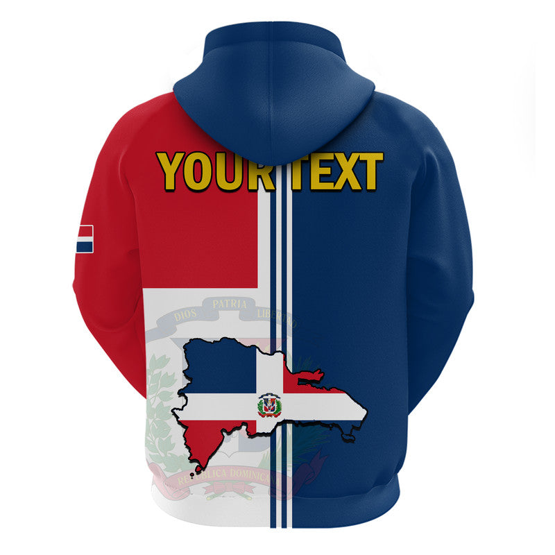 Custom Dominican Republic Dia de la Independencia Hoodie Coat Of Arms And Flag Map LT9