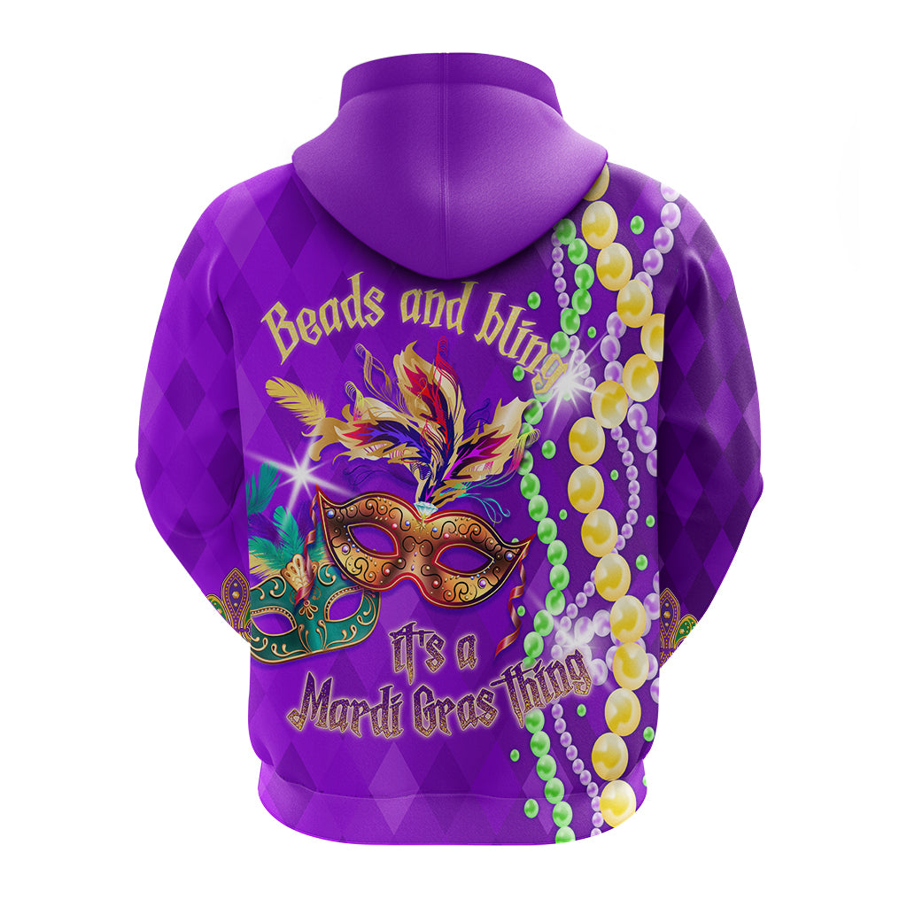 Hoodie Beads And Bling Its A Mardi Gras Thing LT7