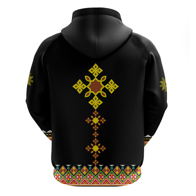 Ethiopia Cross Hoodie Geometric Ethnic LT9