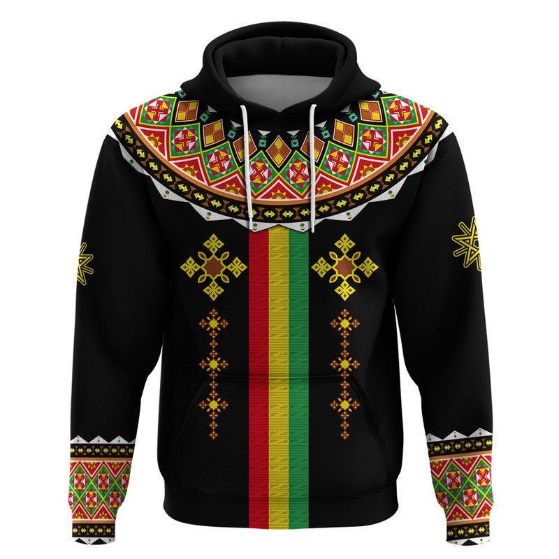 Ethiopia Cross Hoodie Geometric Ethnic LT9