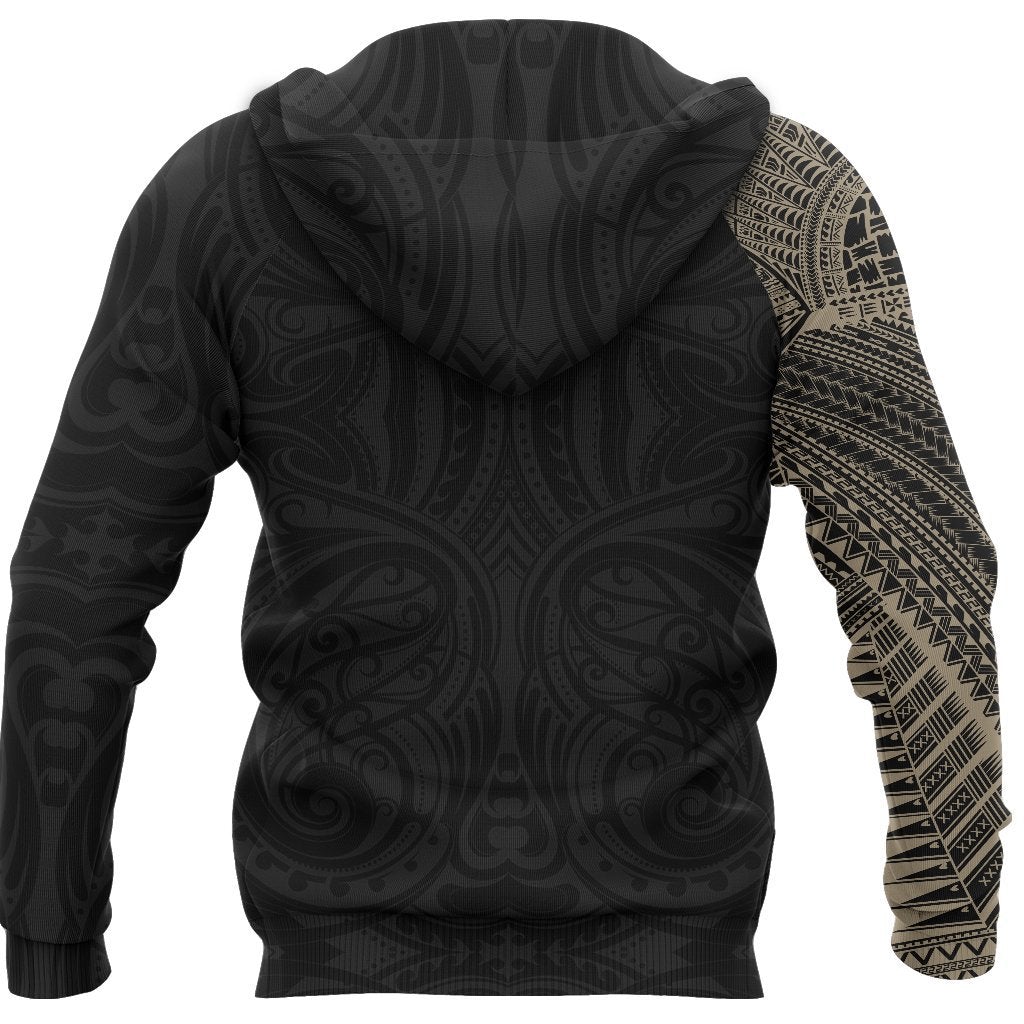 Samoa Tribal Zipper Hoodie Maori Tattoo Roman Reigns Zip Hoodie Gold