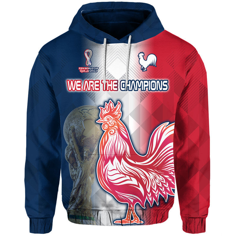 France Football Qatar Roosters Champions 2022 Hoodie LT9