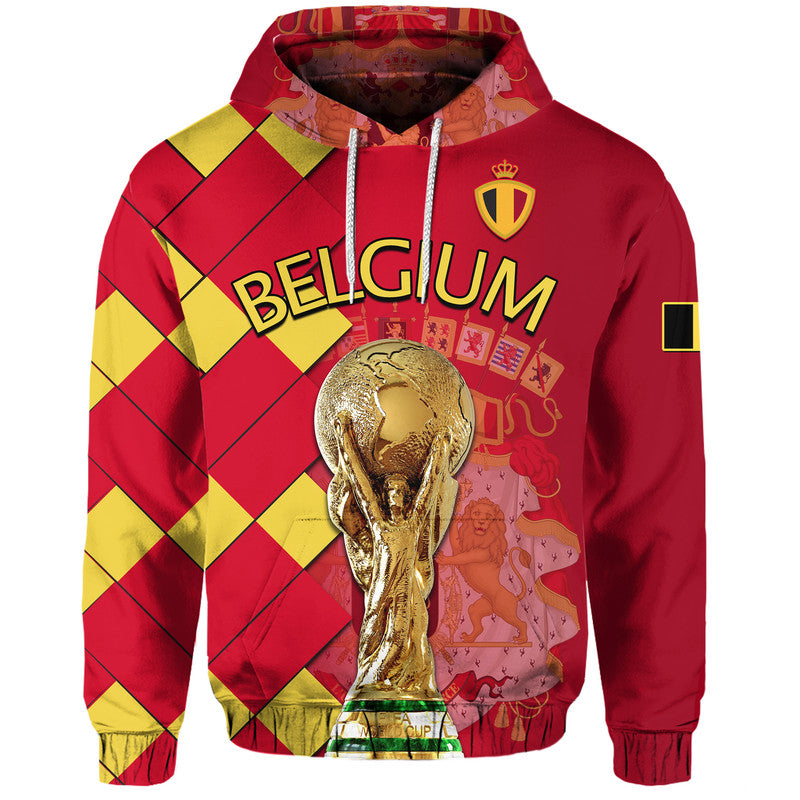 Custom Belgium Football Hoodie Great Champions with Coat of Arms LT9