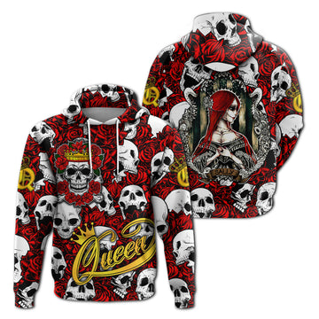 Skull Rose Queen - Death Cannot Divide Us Hoodie - LT2