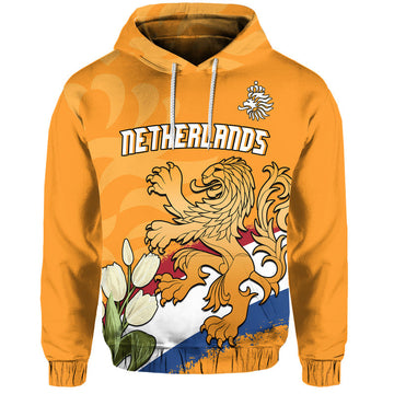 Netherlands Football Flag Mix Tulip Flower Hoodie LT9