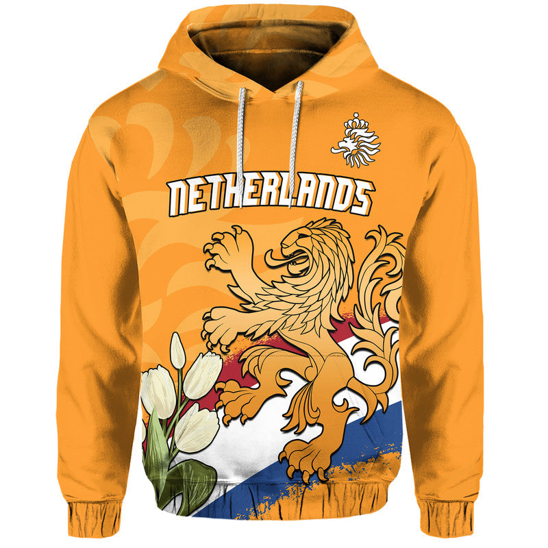 Netherlands Football Flag Mix Tulip Flower Hoodie LT9