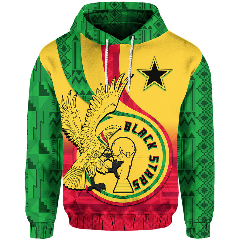 Ghana Football Black Star and Golden Tawny Eagles Hoodie LT9