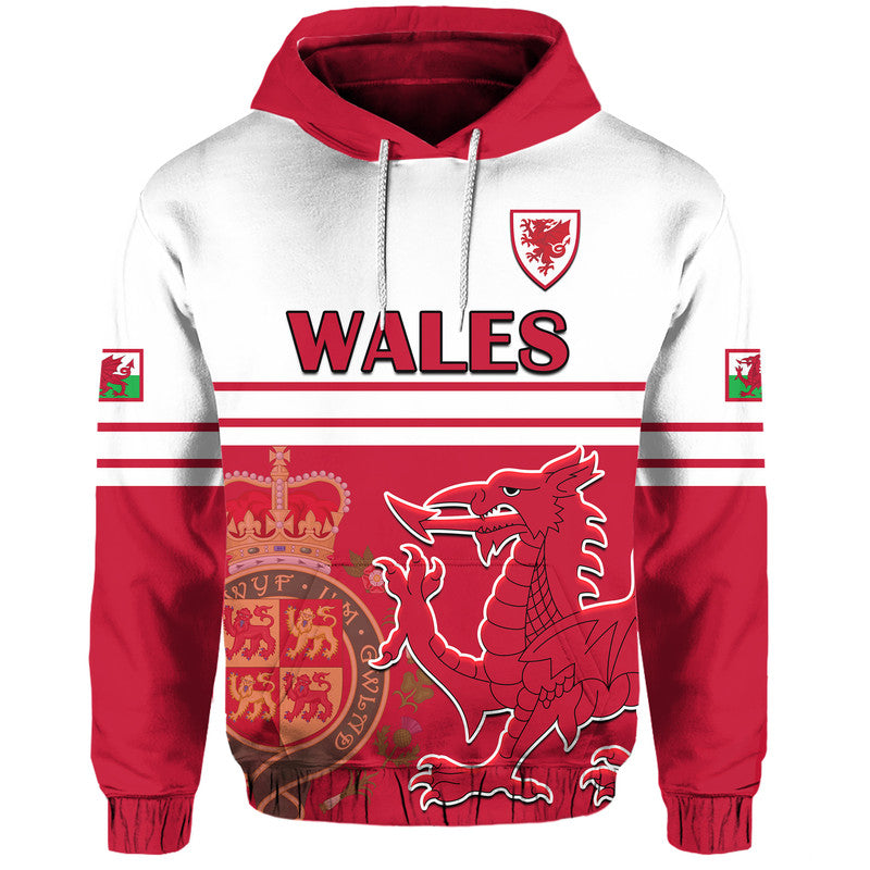 Wales Football Qatar 2022 Cymru Coat of Arms Red Hoodie LT9
