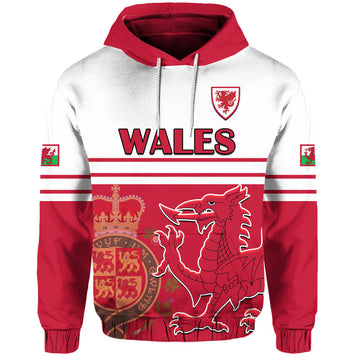 Wales Football Qatar 2022 Cymru Coat of Arms Red Hoodie LT9